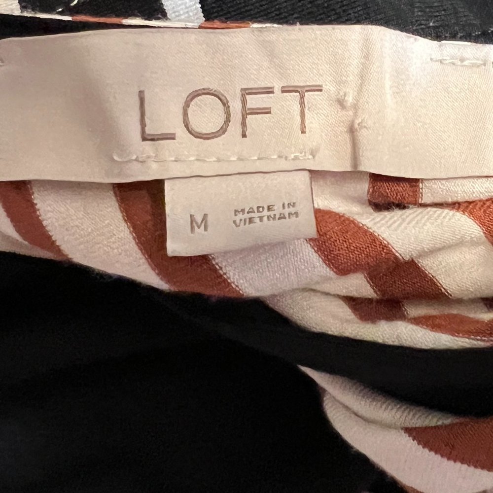 LOFT Women's Dress Sleeveless Striped Size M Pullover Knee Length - Picture 3 of 6